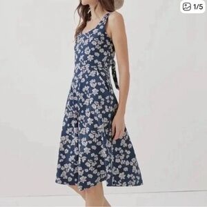 Pact women’s small organic cotton fit and flare dress floral open tie back